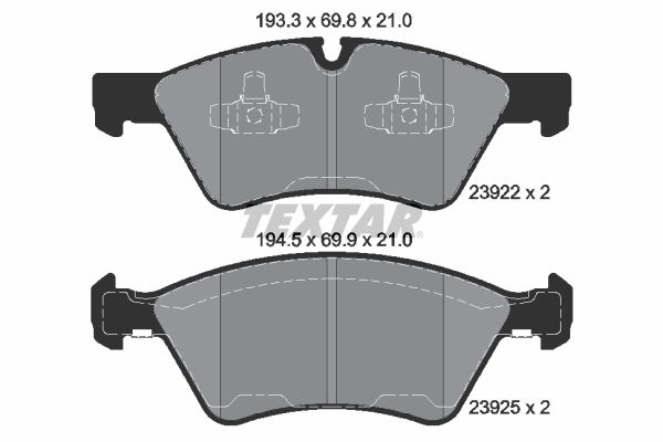 Brake Pad Set, disc brake TEXTAR 2392201