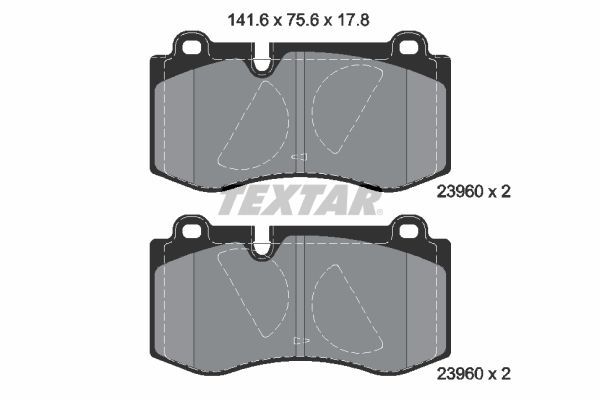 Комплект гальмівних накладок, дискове гальмо TEXTAR 2396001