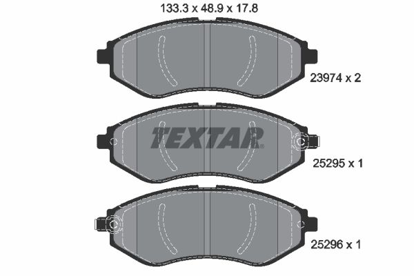 Комплект гальмівних накладок, дискове гальмо TEXTAR 2397406