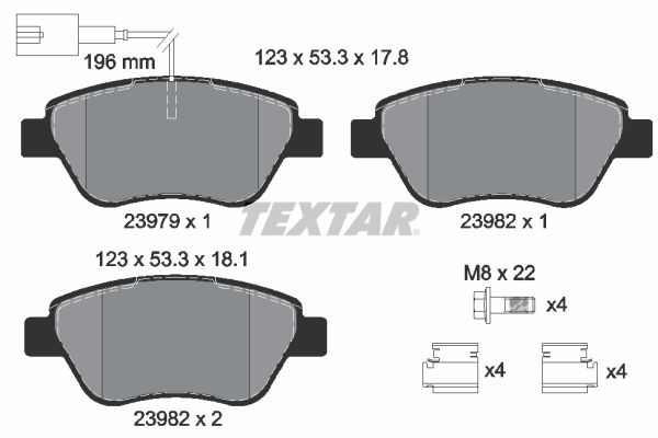 Brake Pad Set, disc brake TEXTAR 2397901