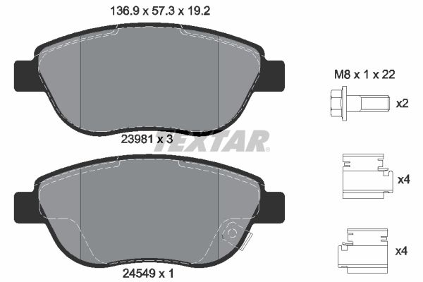 Brake Pad Set, disc brake TEXTAR 2398101