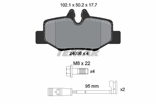 Brake Pad Set, disc brake TEXTAR 2400801