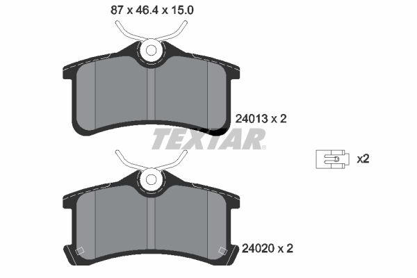 Stabdžių trinkelių rinkinys, diskinis stabdys TEXTAR 2401301