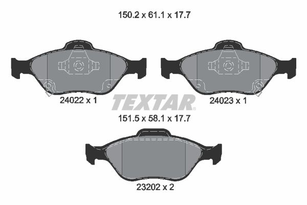 Brake Pad Set, disc brake TEXTAR 2402201