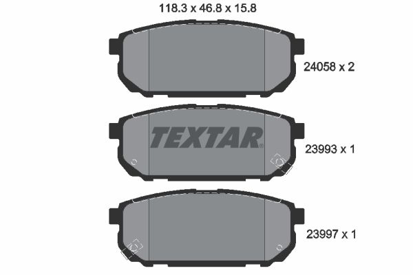 Комплект гальмівних накладок, дискове гальмо TEXTAR 2405801