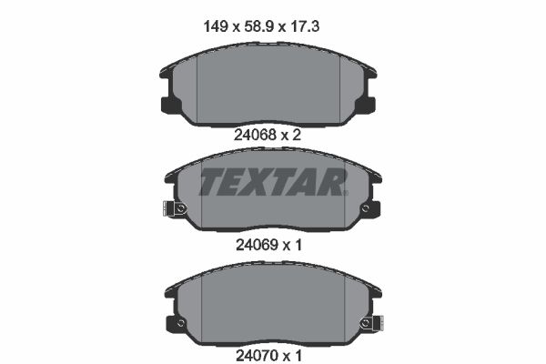 Stabdžių trinkelių rinkinys, diskinis stabdys TEXTAR 2406801