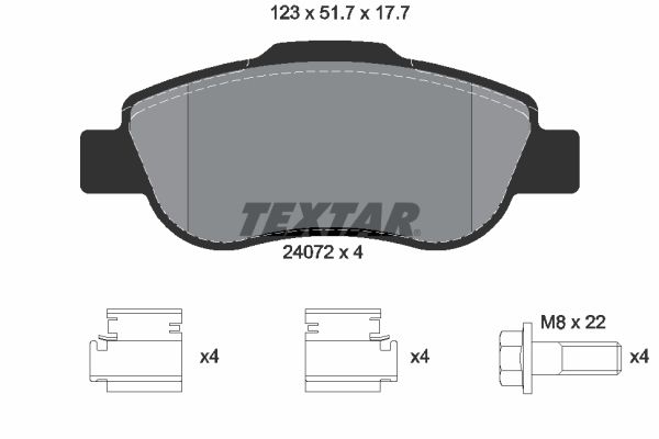 Brake Pad Set, disc brake TEXTAR 2407201