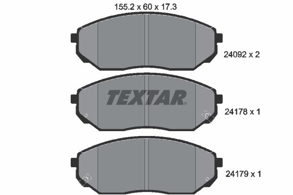 Комплект гальмівних накладок, дискове гальмо TEXTAR 2409201