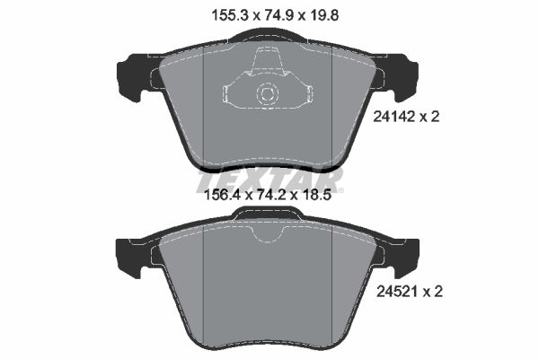 Brake Pad Set, disc brake TEXTAR 2414201