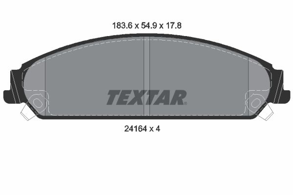 Комплект гальмівних накладок, дискове гальмо TEXTAR 2416401
