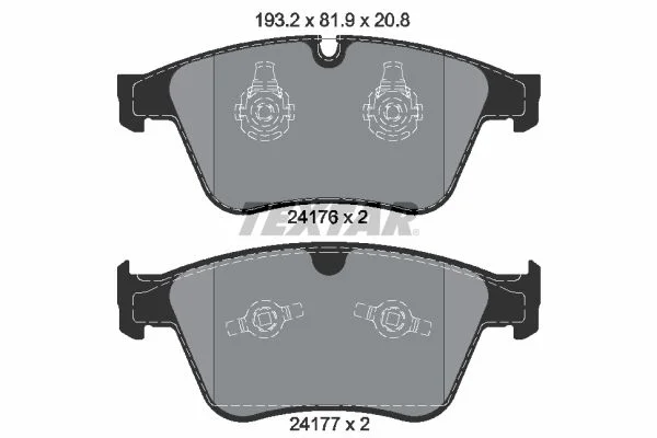 Stabdžių trinkelių rinkinys, diskinis stabdys TEXTAR 2417601