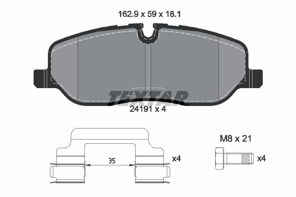 Brake Pad Set, disc brake TEXTAR 2419101