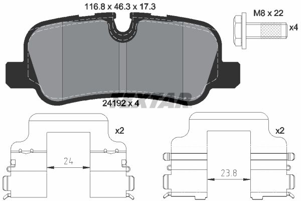 Brake Pad Set, disc brake TEXTAR 2419204