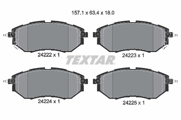 Brake Pad Set, disc brake TEXTAR 2422201