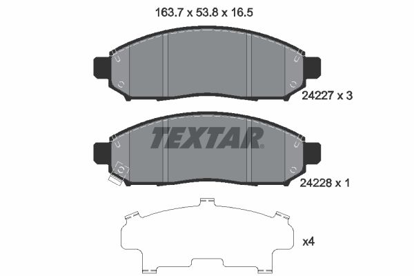 Brake Pad Set, disc brake TEXTAR 2422701