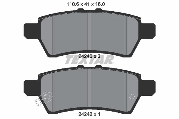 Brake Pad Set, disc brake TEXTAR 2424001