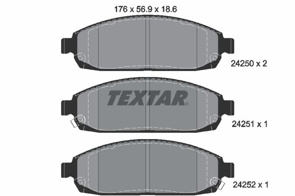 Комплект гальмівних накладок, дискове гальмо TEXTAR 2425001