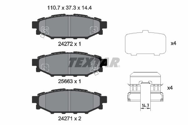 Brake Pad Set, disc brake TEXTAR 2427201