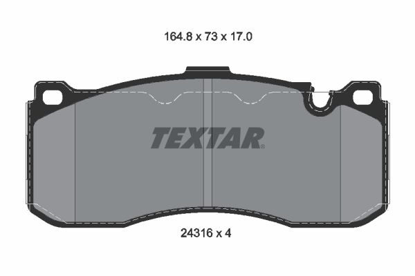 Комплект гальмівних накладок, дискове гальмо TEXTAR 2431601