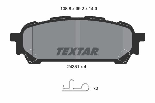 Комплект гальмівних накладок, дискове гальмо TEXTAR 2433101