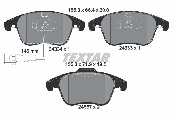 Brake Pad Set, disc brake TEXTAR 2433401