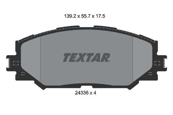 Комплект гальмівних накладок, дискове гальмо TEXTAR 2433601
