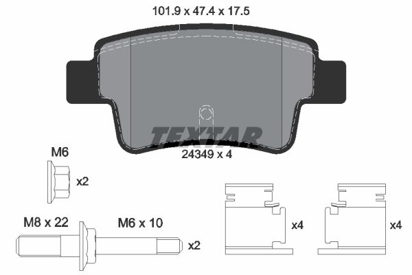 Brake Pad Set, disc brake TEXTAR 2434903