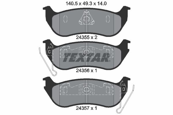 Brake Pad Set, disc brake TEXTAR 2435501