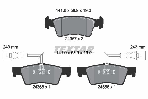 Brake Pad Set, disc brake TEXTAR 2436701