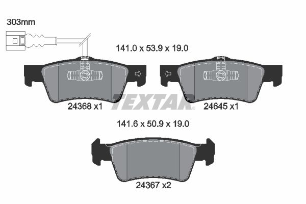 Brake Pad Set, disc brake TEXTAR 2436801