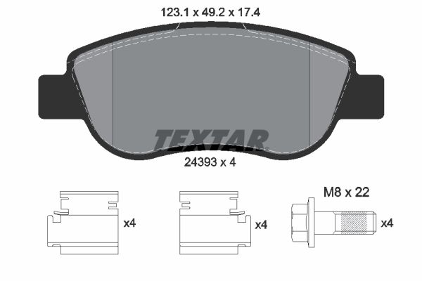 Brake Pad Set, disc brake TEXTAR 2439301