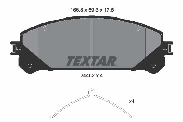 Комплект гальмівних накладок, дискове гальмо TEXTAR 2445201