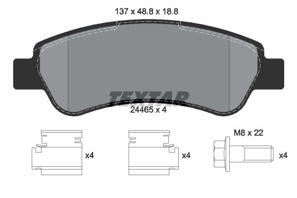 Brake Pad Set, disc brake TEXTAR 2446501