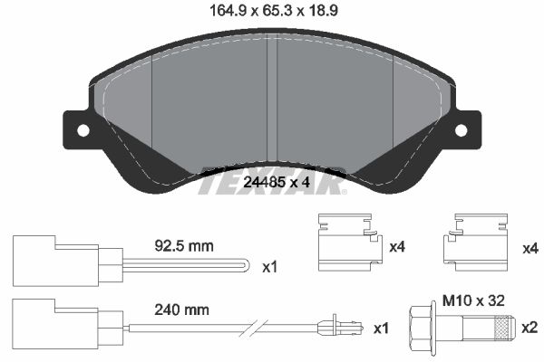 Brake Pad Set, disc brake TEXTAR 2448501