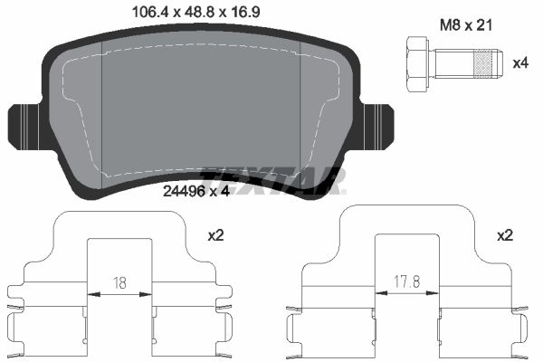 Brake Pad Set, disc brake TEXTAR 2449602