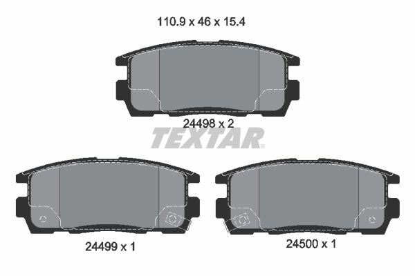 Stabdžių trinkelių rinkinys, diskinis stabdys TEXTAR 2449801