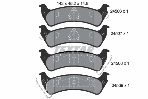 Brake Pad Set, disc brake TEXTAR 2450601