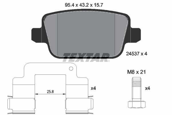 Brake Pad Set, disc brake TEXTAR 2453701