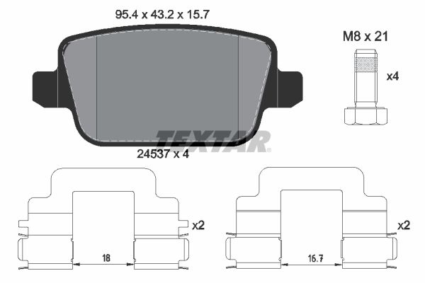 Brake Pad Set, disc brake TEXTAR 2453703