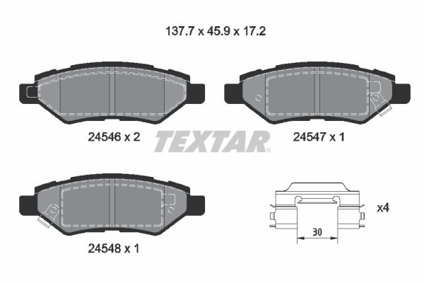 Brake Pad Set, disc brake TEXTAR 2454601