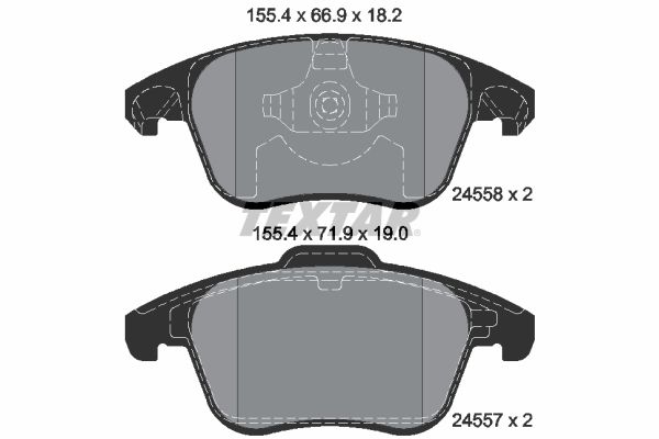 Brake Pad Set, disc brake TEXTAR 2455801