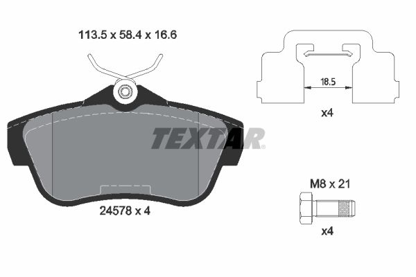 Brake Pad Set, disc brake TEXTAR 2457801