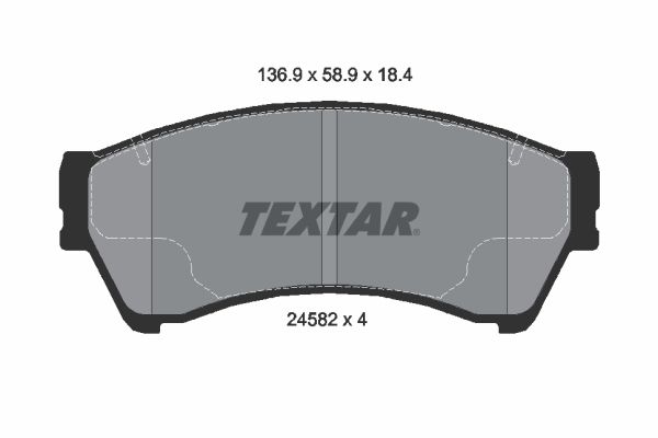 Stabdžių trinkelių rinkinys, diskinis stabdys TEXTAR 2458201
