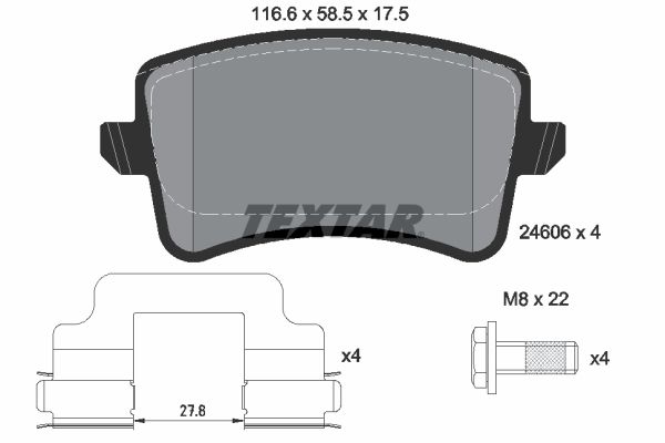 Brake Pad Set, disc brake TEXTAR 2460601