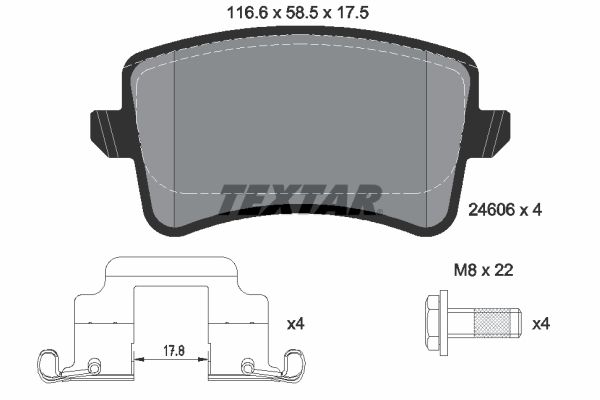 Brake Pad Set, disc brake TEXTAR 2460602