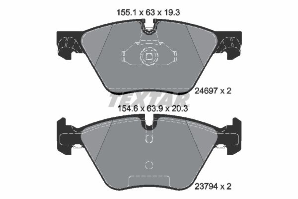 Brake Pad Set, disc brake TEXTAR 2469701