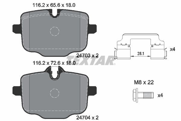 Brake Pad Set, disc brake TEXTAR 2470301