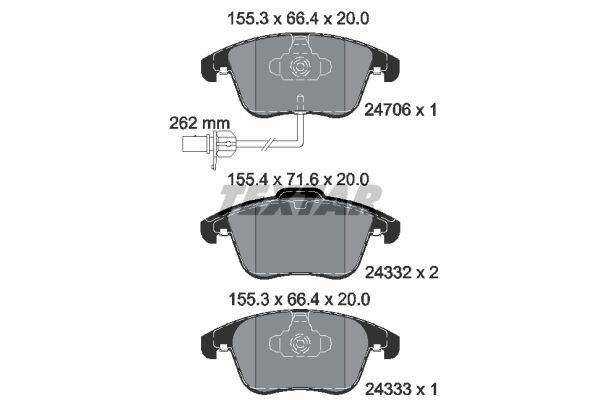 Brake Pad Set, disc brake TEXTAR 2470601