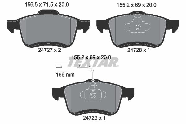 Brake Pad Set, disc brake TEXTAR 2472701