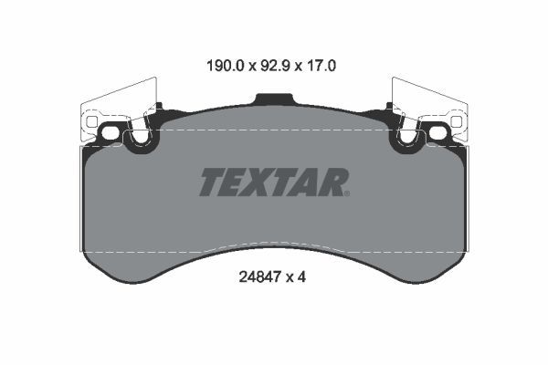 Комплект гальмівних накладок, дискове гальмо TEXTAR 2484701